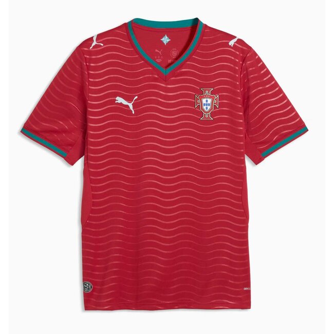 PUMA Mens Soccer Jersey Portugal Home 2026 Club Red/Green Lagoon