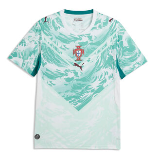 PUMA Mens Soccer Jersey Portugal Away 2026 White/Green Lagoon