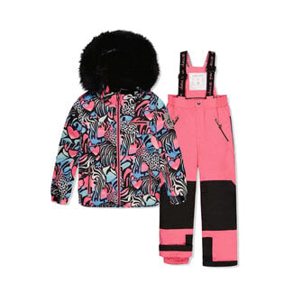 deux par deux 2 Piece Snowsuit Play Printed Zebra&Hearts