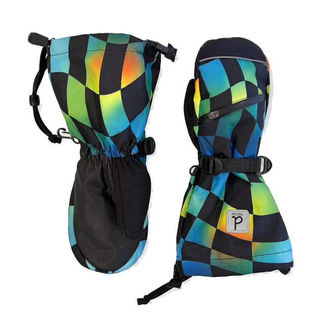deux par deux Teknik Winter Mittens Printed Multicolour Checker