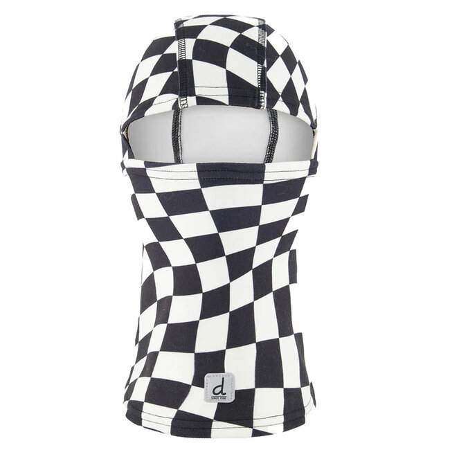 deux par deux Brushed Jersey Balaclava Printed White Checkers