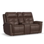 Flexsteel Ranger Leather Reclining Loveseat with Triple Power, Heat & Massage in 439-70