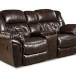 Homestretch 155 Power Console Loveseat in Chaps Whiskey Leather