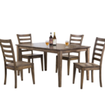 Winners Only 60" Leg table and 4 Rake  Back Side Chairs