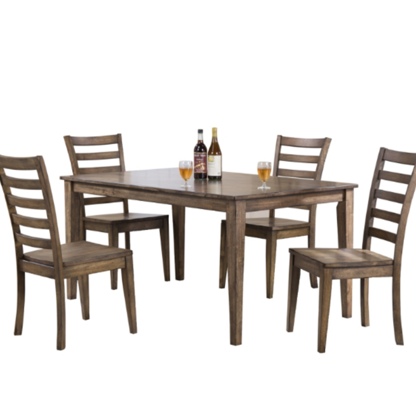 Winners Only 60" Leg table and 4 Rake  Back Side Chairs