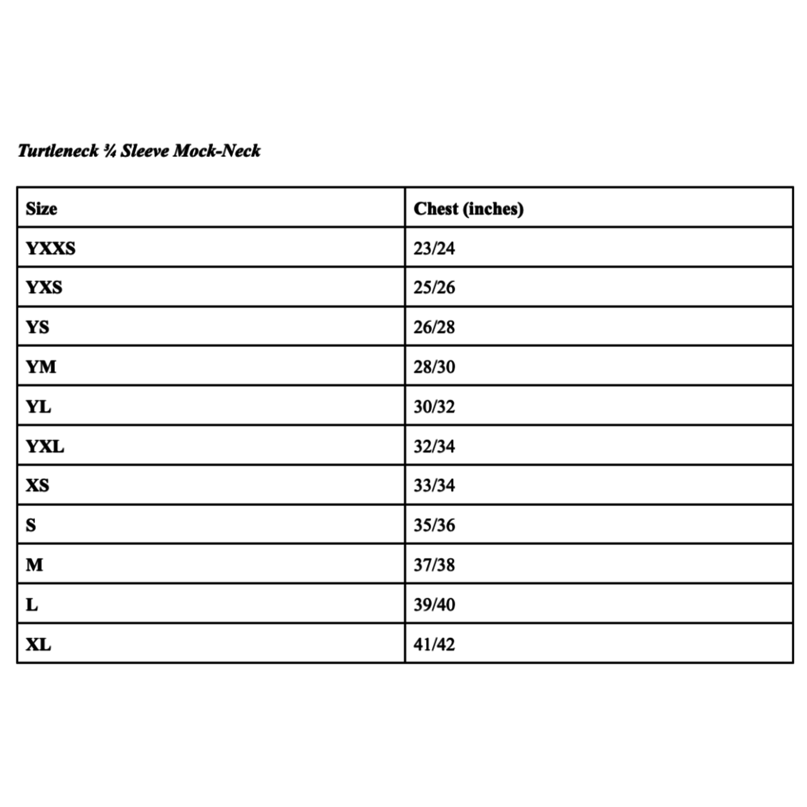 Turtleneck - ADULT - Mock-Neck 3/4 Sleeve