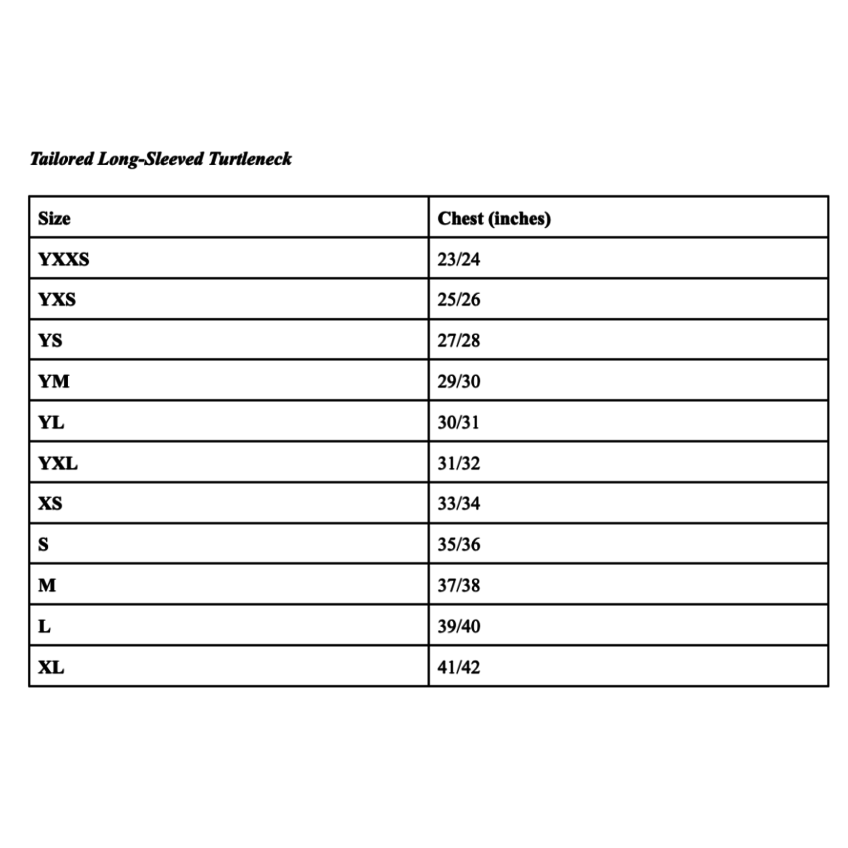 Turtleneck - ADULT - Tailored Long-Sleeved