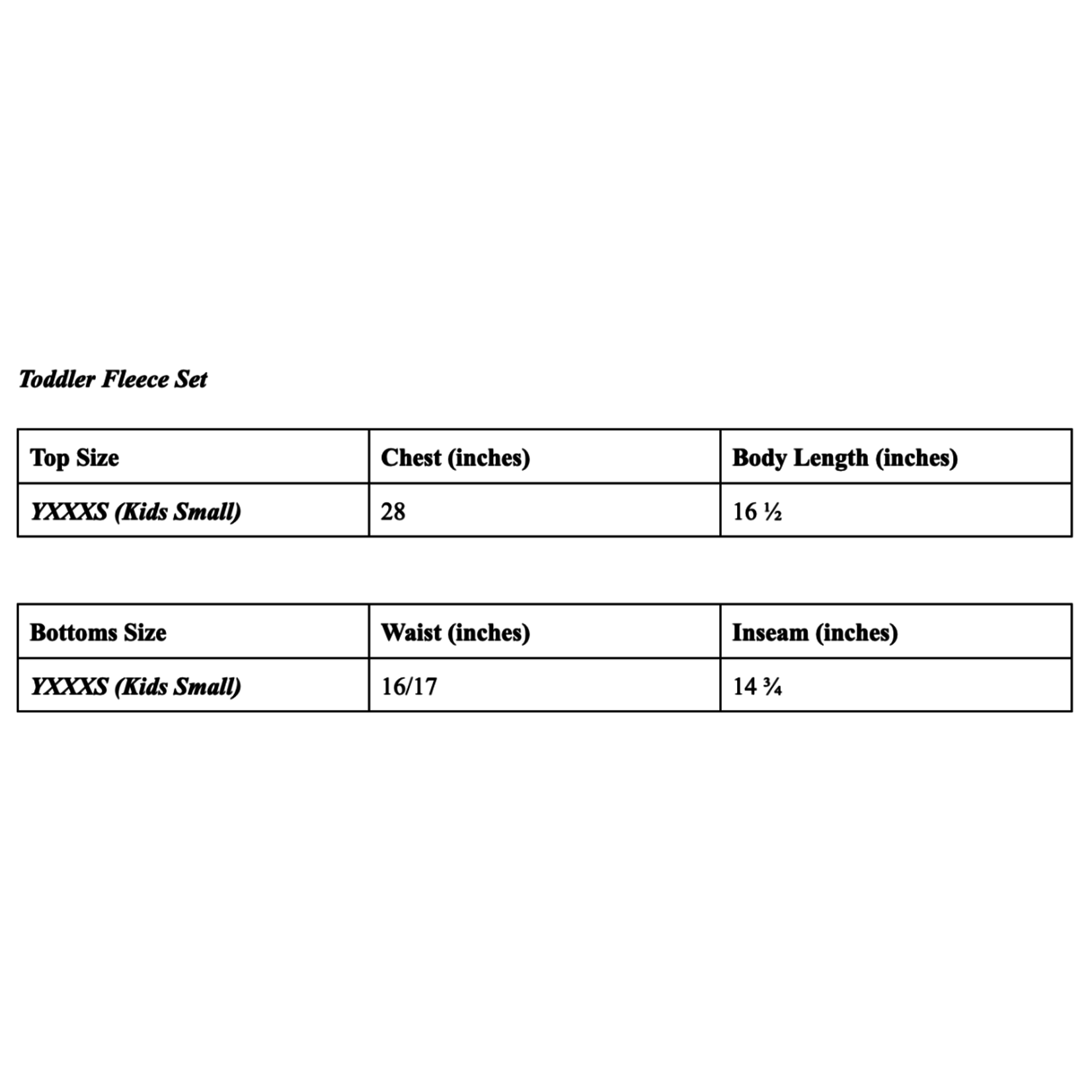 Fleece Set - Baby and Toddler