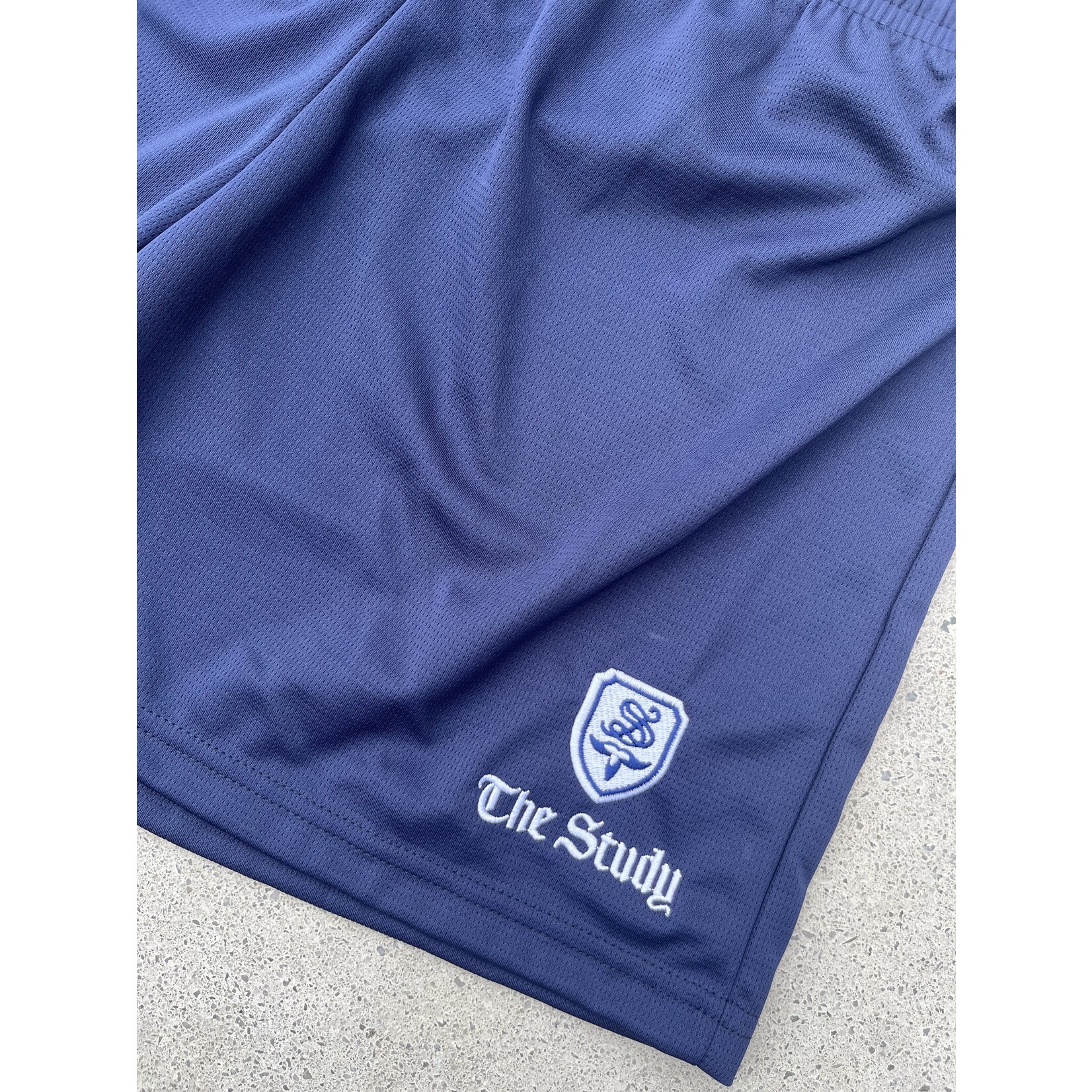 NEW Navy Gym Shorts-Embroidered-YOUTH