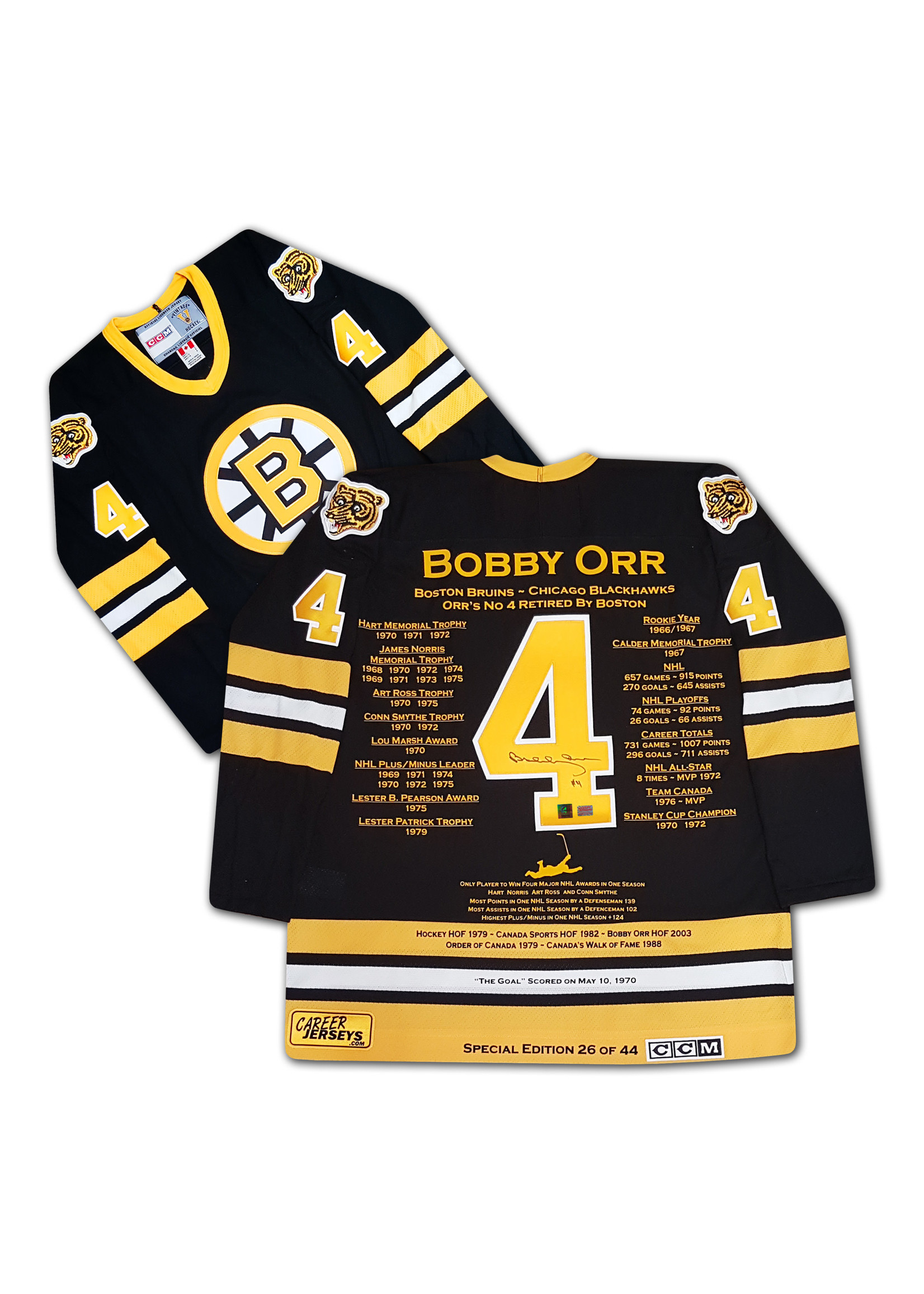 Bobby Orr CCM Career Jersey - Signed Special Edition of 44 - Boston Bruins