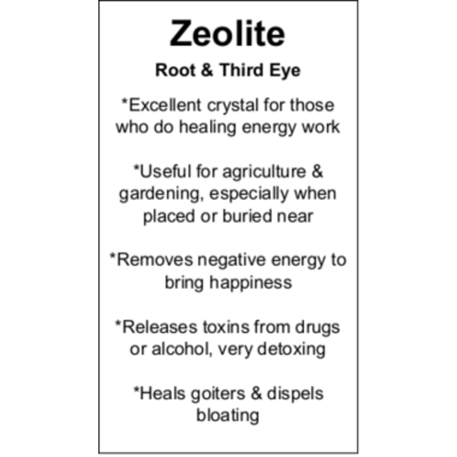 Zeolite Cards - Box of 100