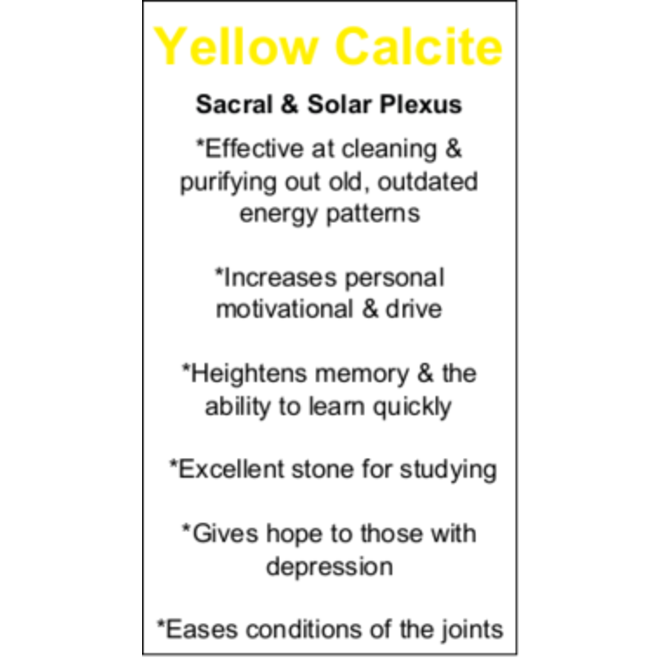 Yellow Calcite Cards - Box of 100