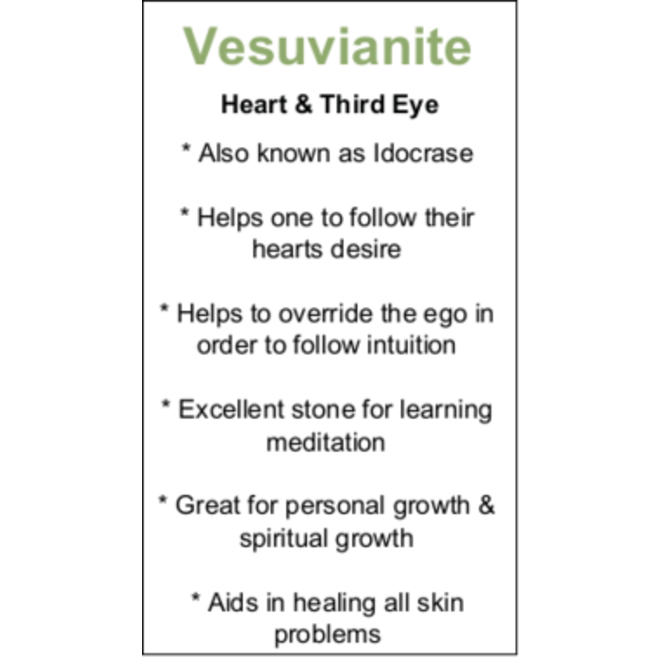 Vesuvianite Cards - Box of 100