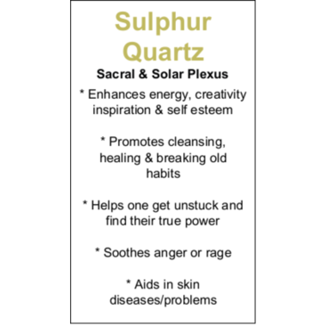 Sulphur Quartz Cards - Box of 250