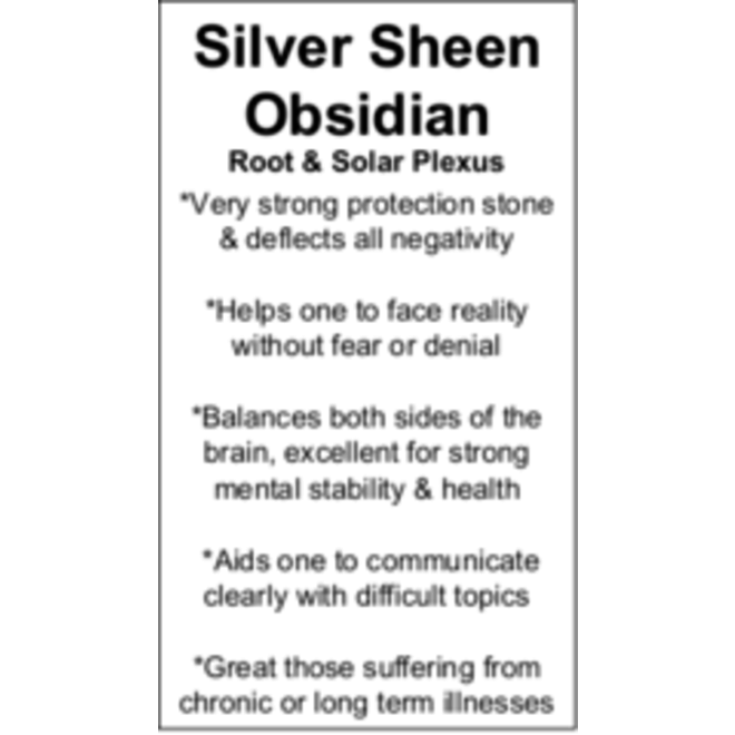 Silver Sheen Obsidian Cards - Box of 100