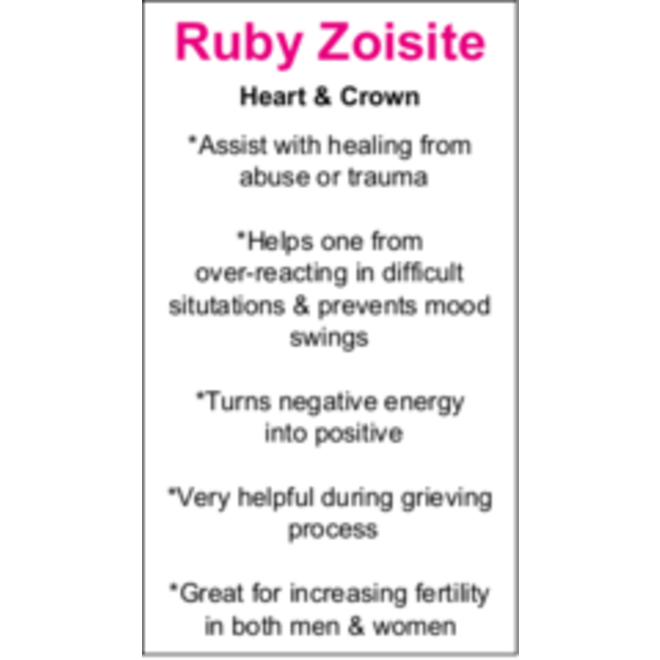 Ruby Zoisite Cards - Box of 100