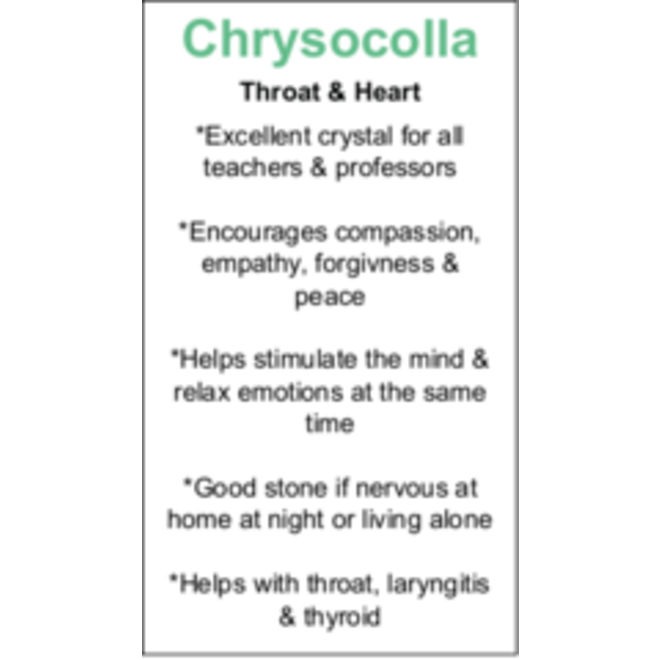 Chrysocolla Cards - Box of 100