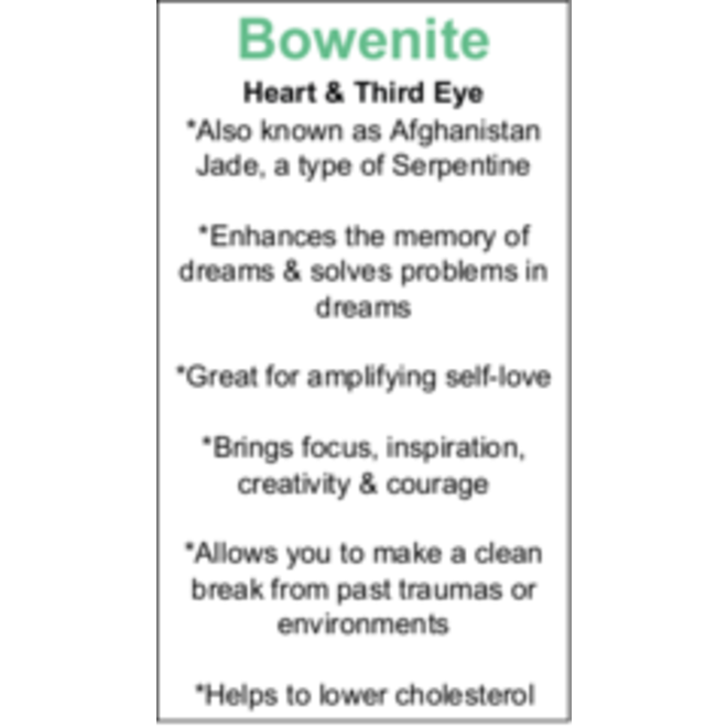 Bowenite Cards - Box of 100