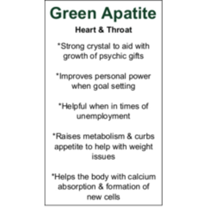 Green Apatite Cards - Box of 100