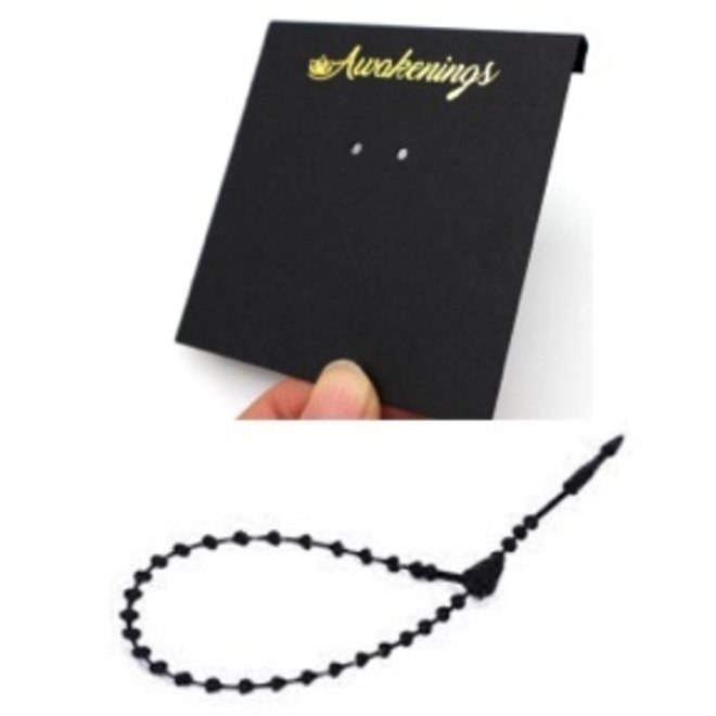 Pendant/Earrings Cards & Beaded Cable Ties Set - Pack of 100