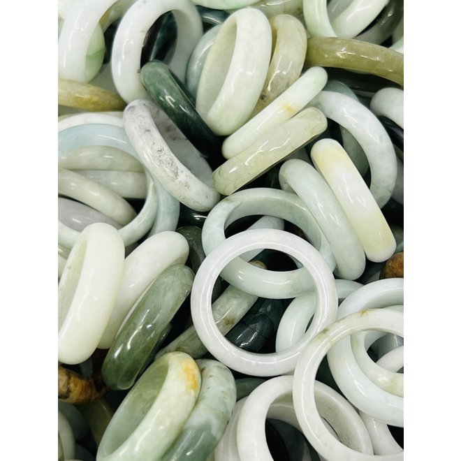 Jade Rings - Assorted Sizes Bulk - Quantity of 100