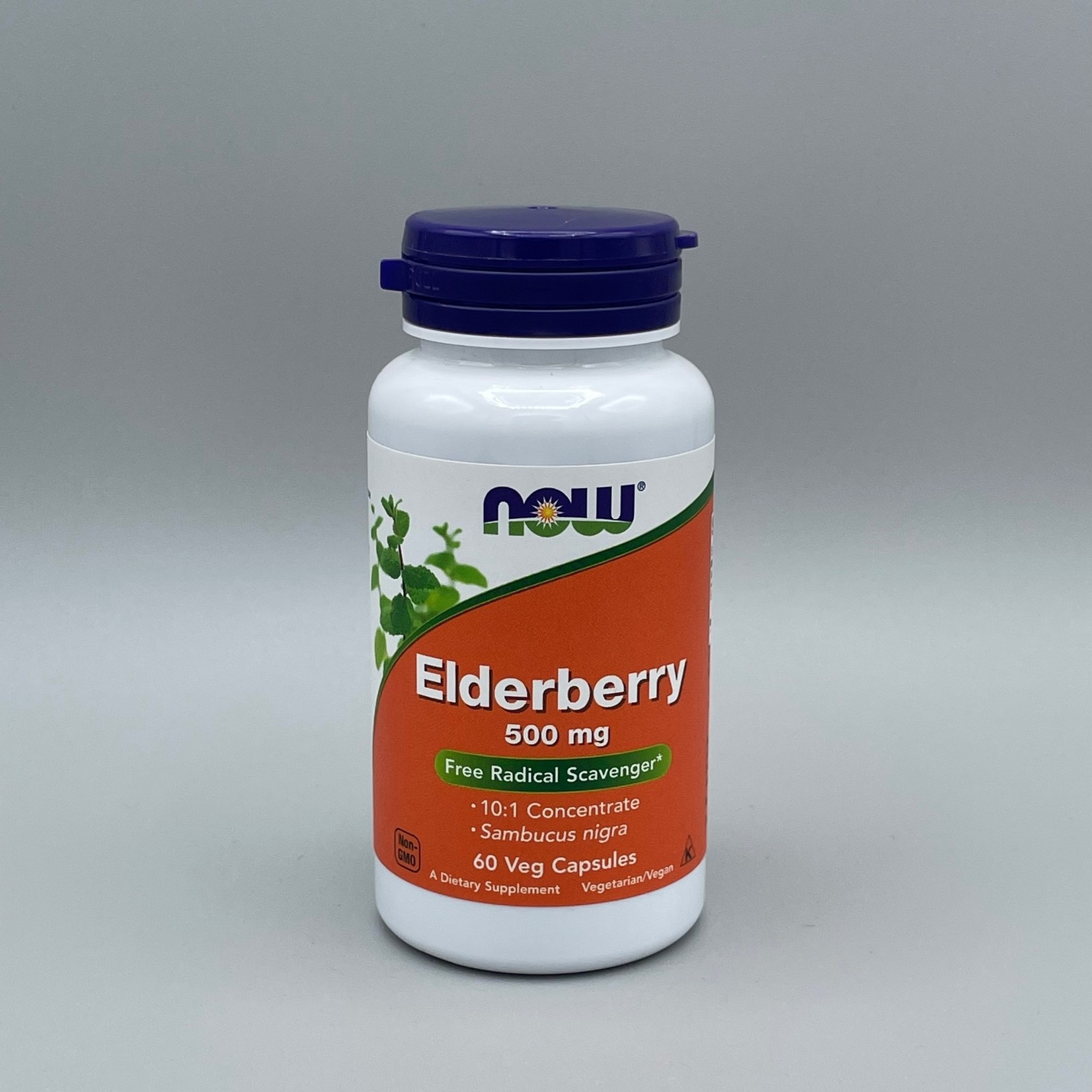 NOW NOW Elderberry (10:1 Concentrate) - 500 mg, 60 Veg. Capsules