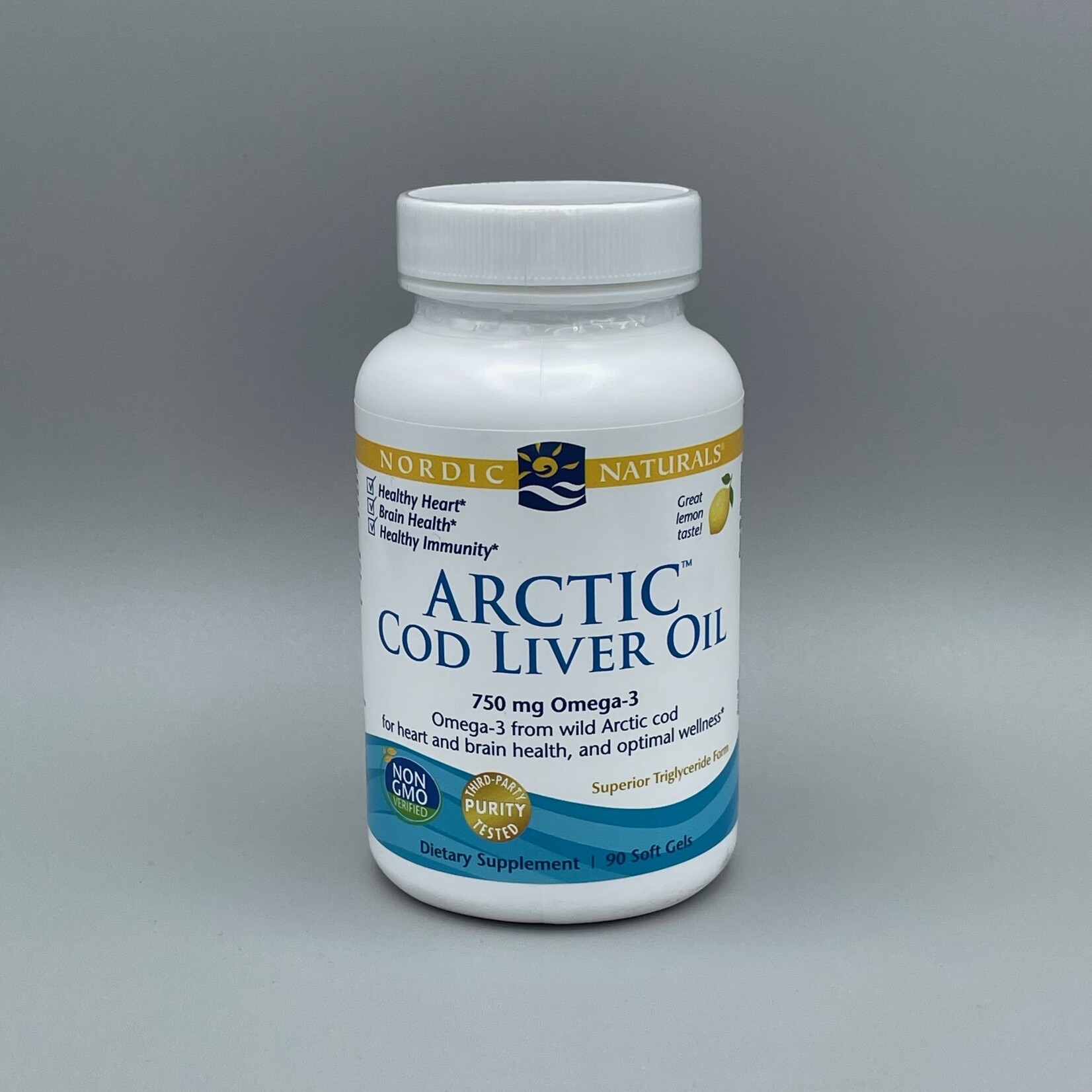 Nordic Naturals Arctic Cod Liver Oil (750 mg Omega-3, Lemon) - 1,000mg,  90 Softgels