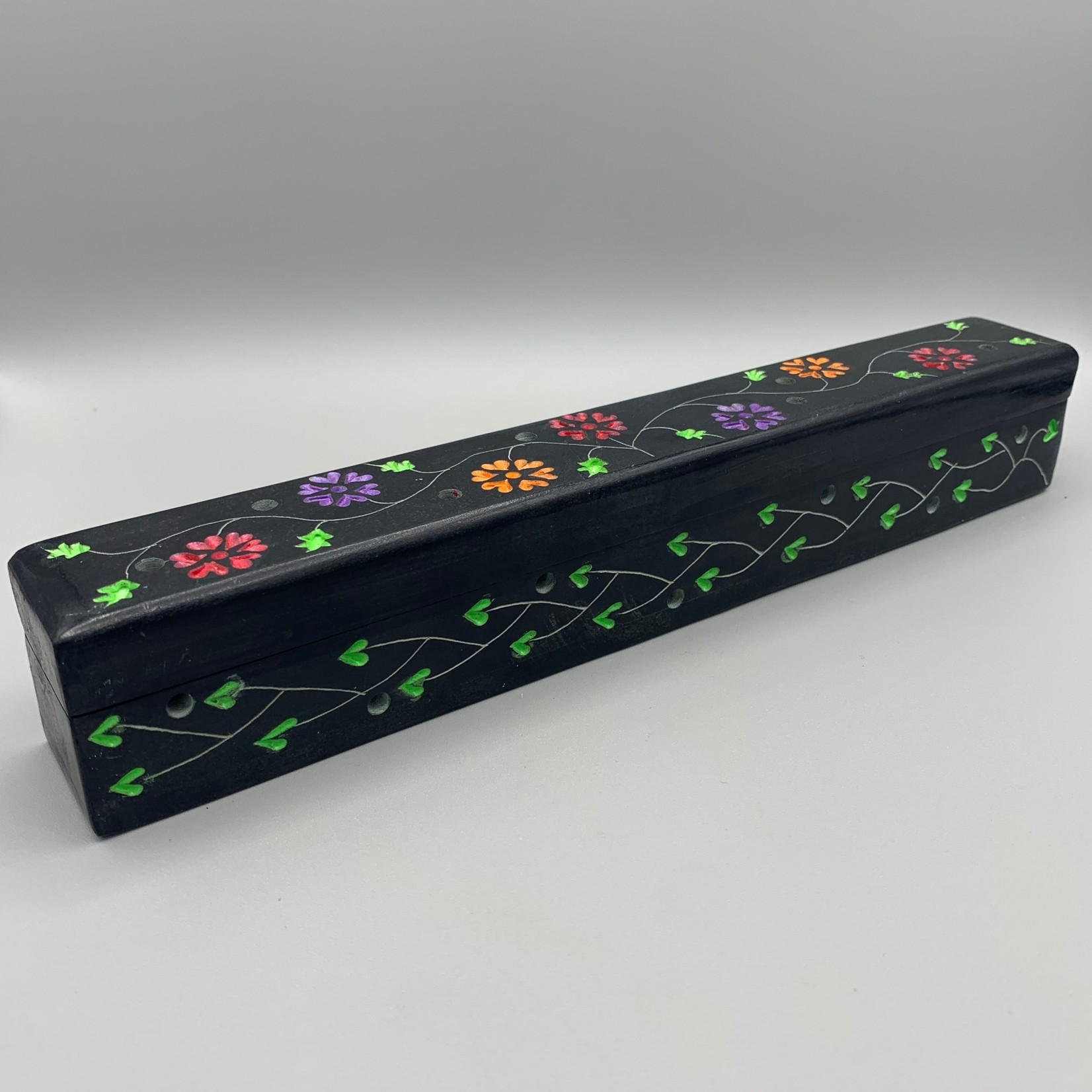 Incense Burner: Floral Soapstone Box