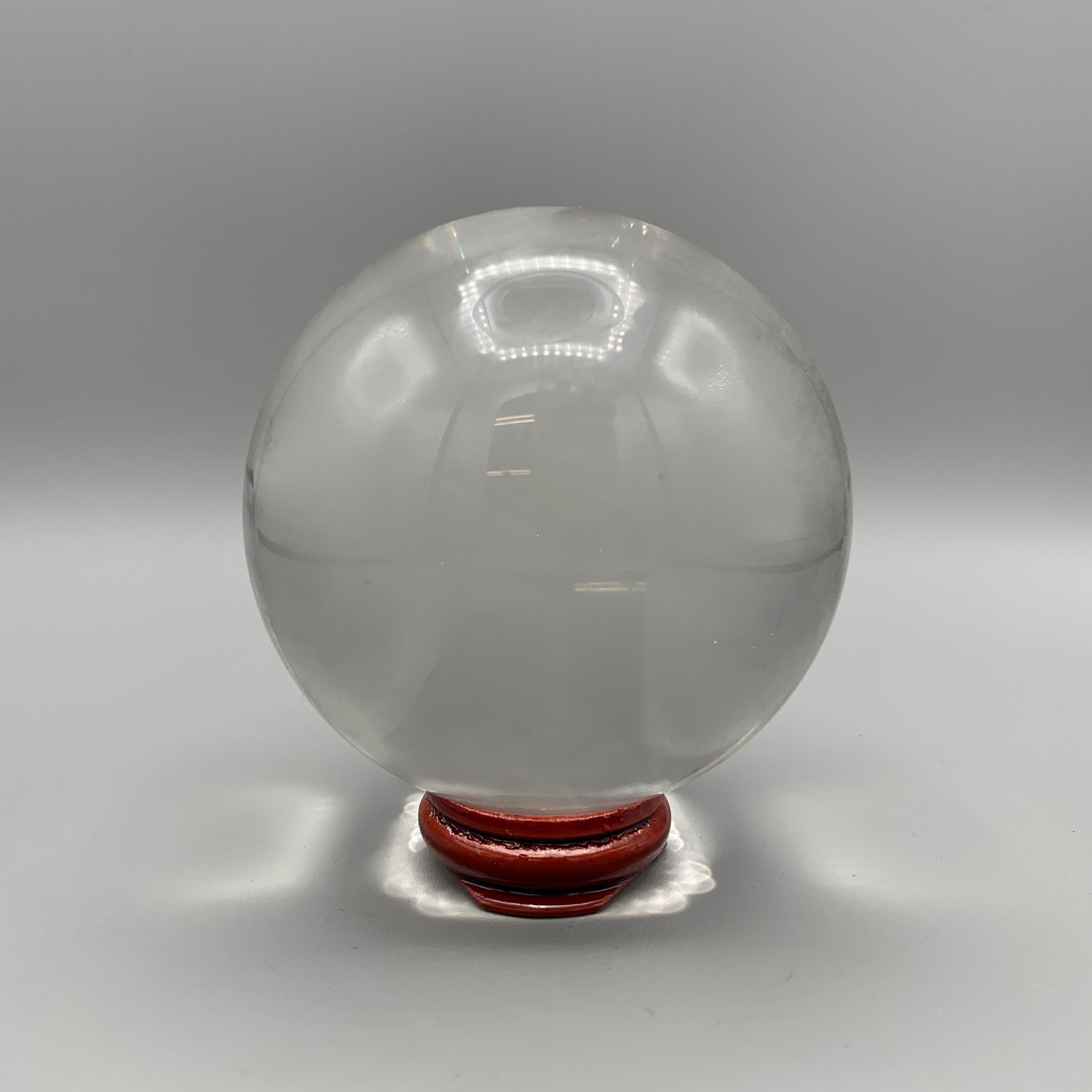 Crystal Ball: Clear with Wood Stand, 11cm