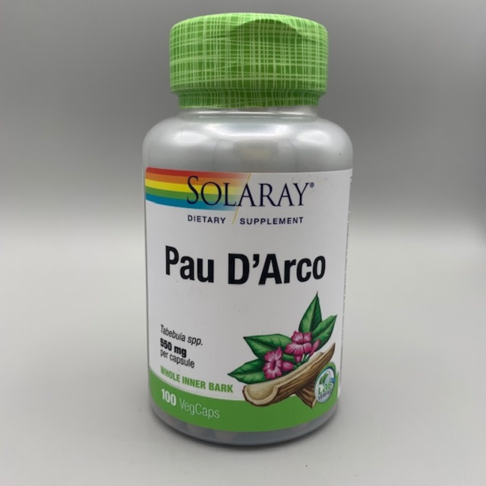 Solaray Pau D'Arco Inner Bark - 550 mg, 100 Veg. Capsules