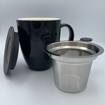 Uni Brew-in-Mug with Infuser & Lid, 16 oz Black  (Strainer)