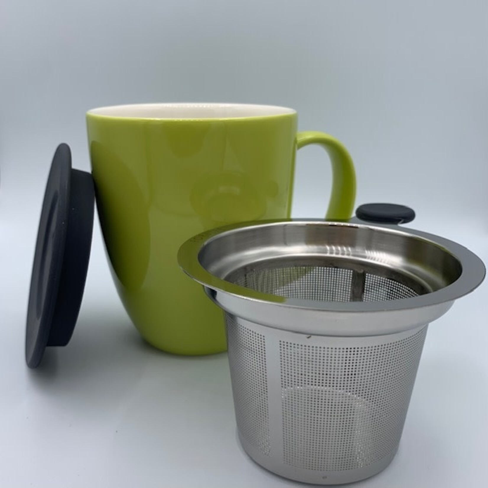 Uni Brew-in-Mug with Infuser & Lid, 16 oz Lime green  (Strainer)
