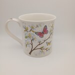 Pink Butterfly with Flowers Coffee Mug