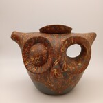 Tryeh Clay Owl Teapot, Marbled Brown