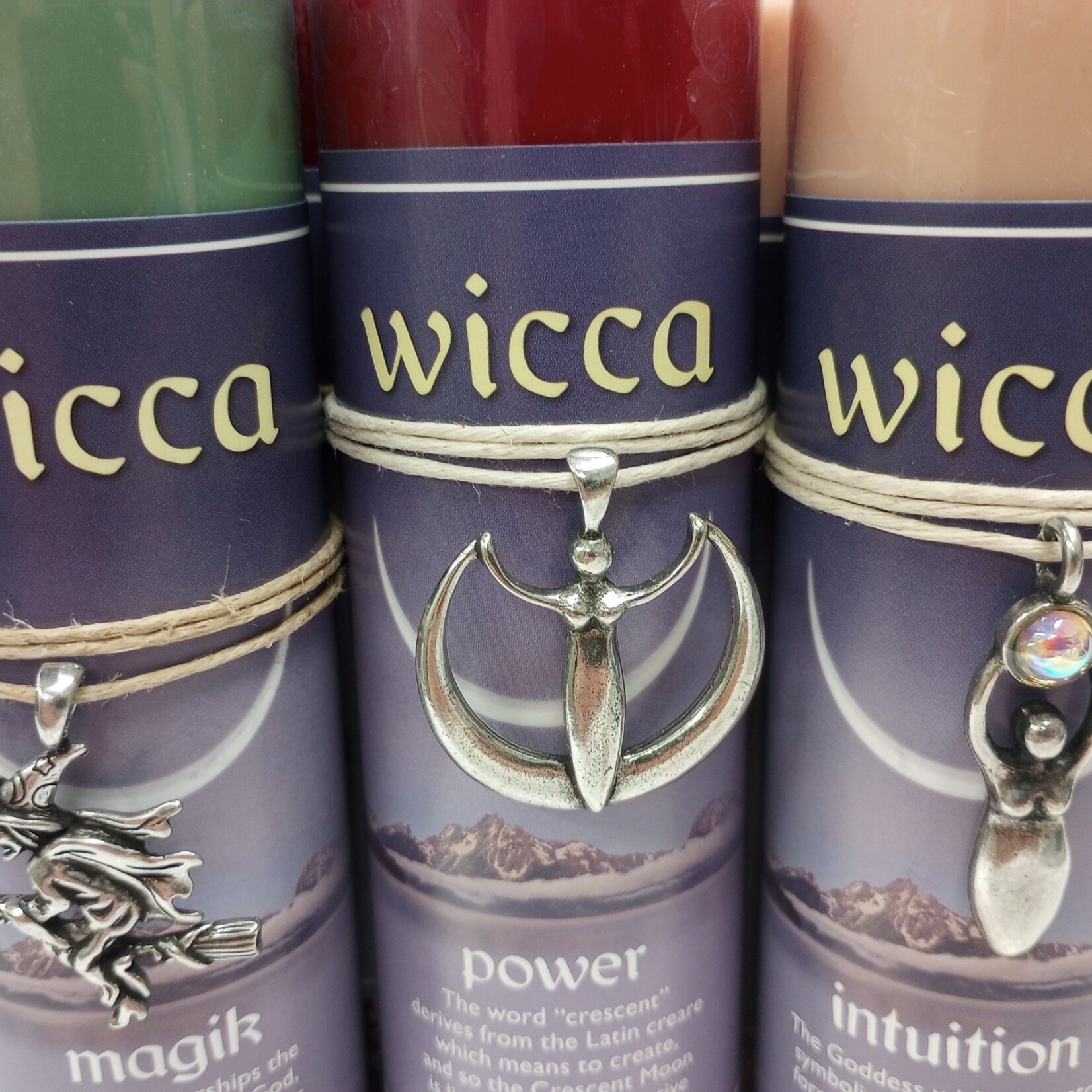 Wicca Pewter Pendant Candle: