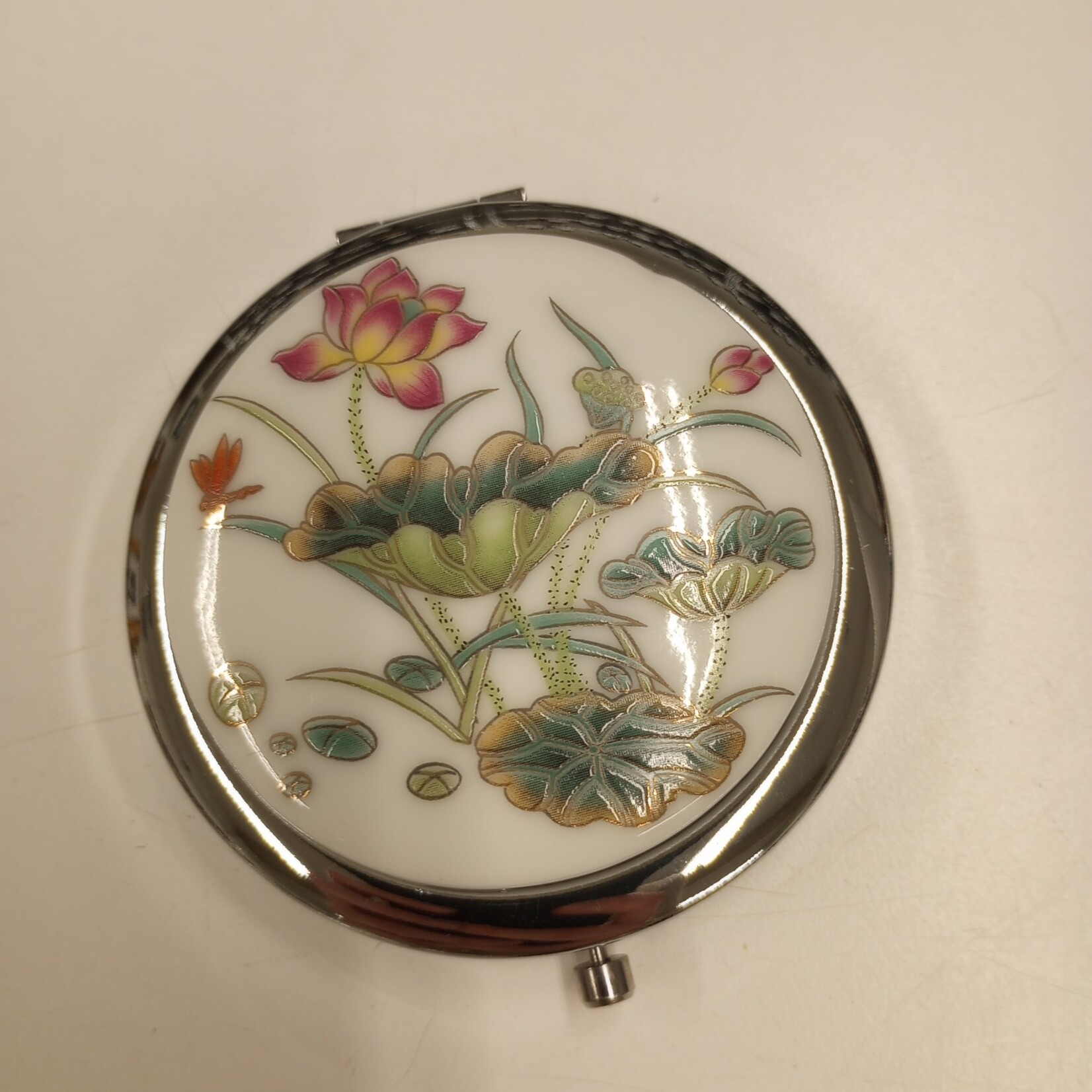 Lotus Porcelain Compact Mirror