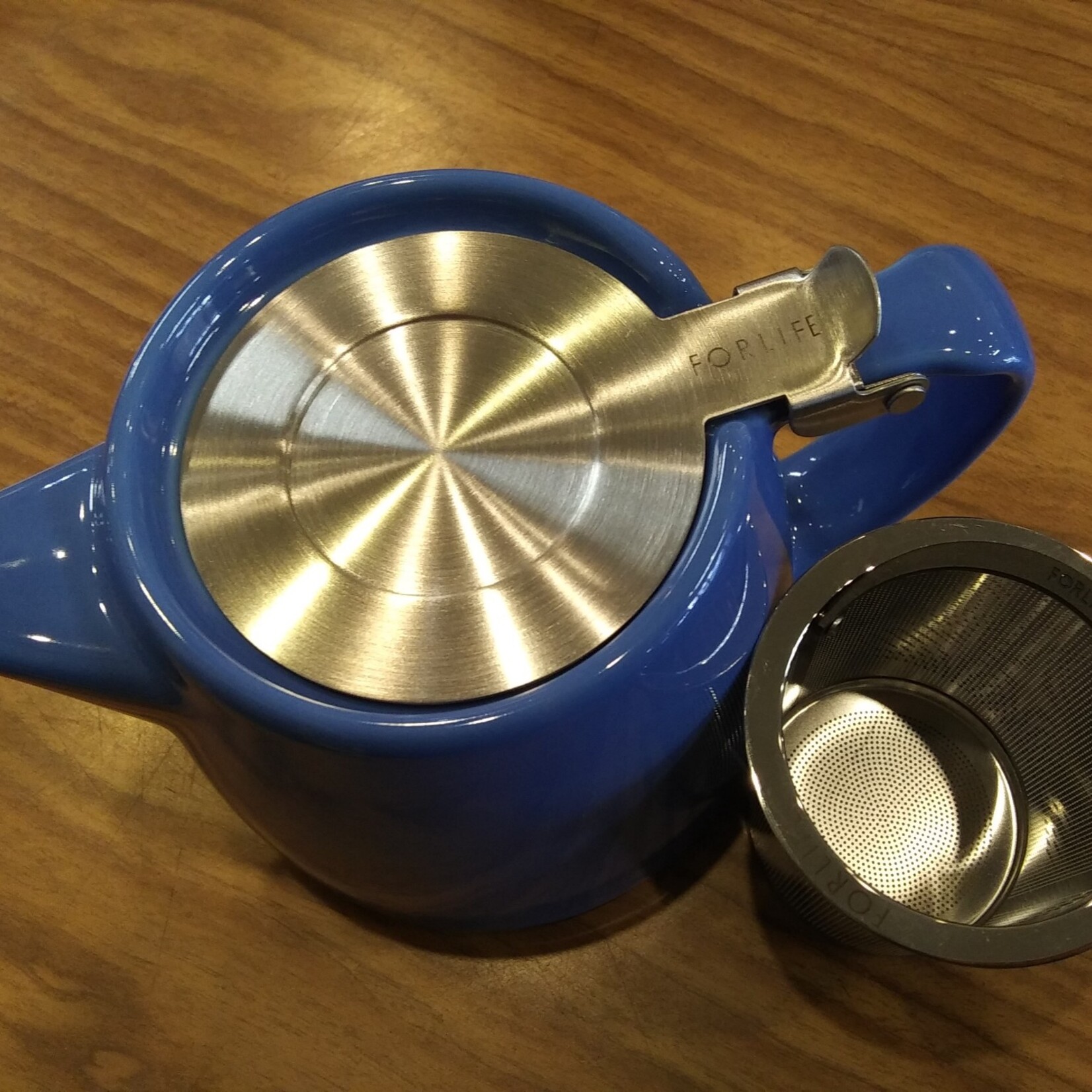 Stump Teapot with Infuser, Blue