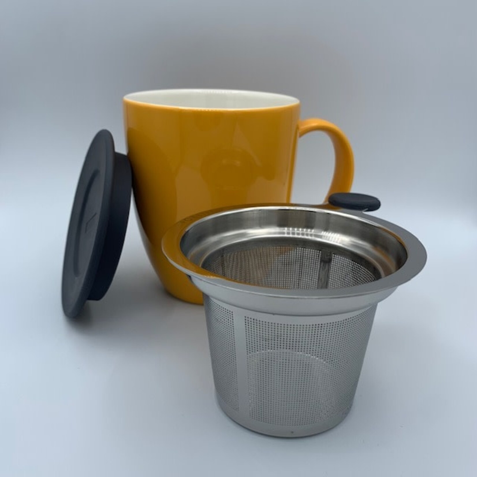 Yellow Uni Brew-in-Mug with Infuser & Lid, 16 oz