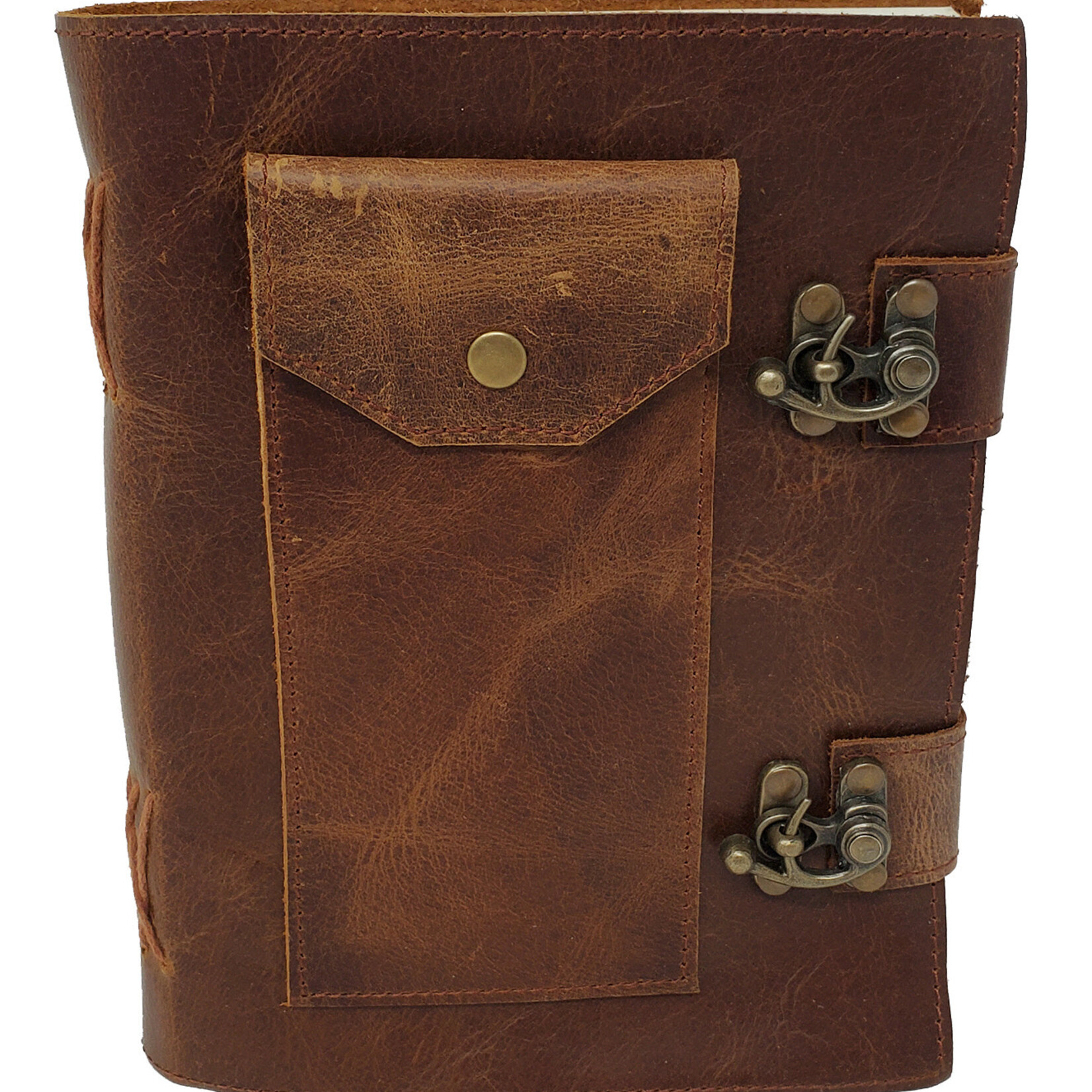 new age New Age: Leather Journal w/ Latch, 5x7"-