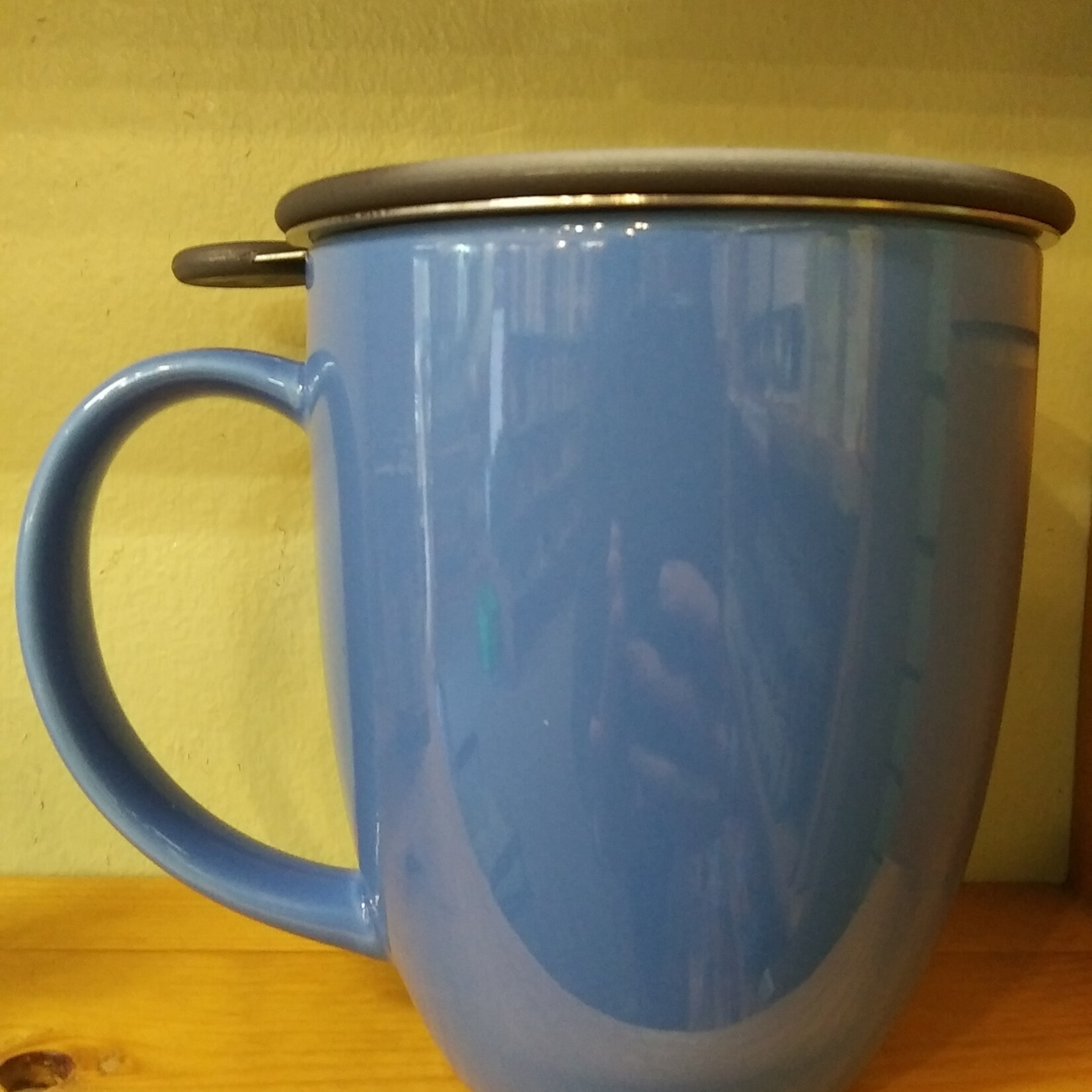 Yellow Uni Brew-in-Mug with Infuser & Lid, 16 oz