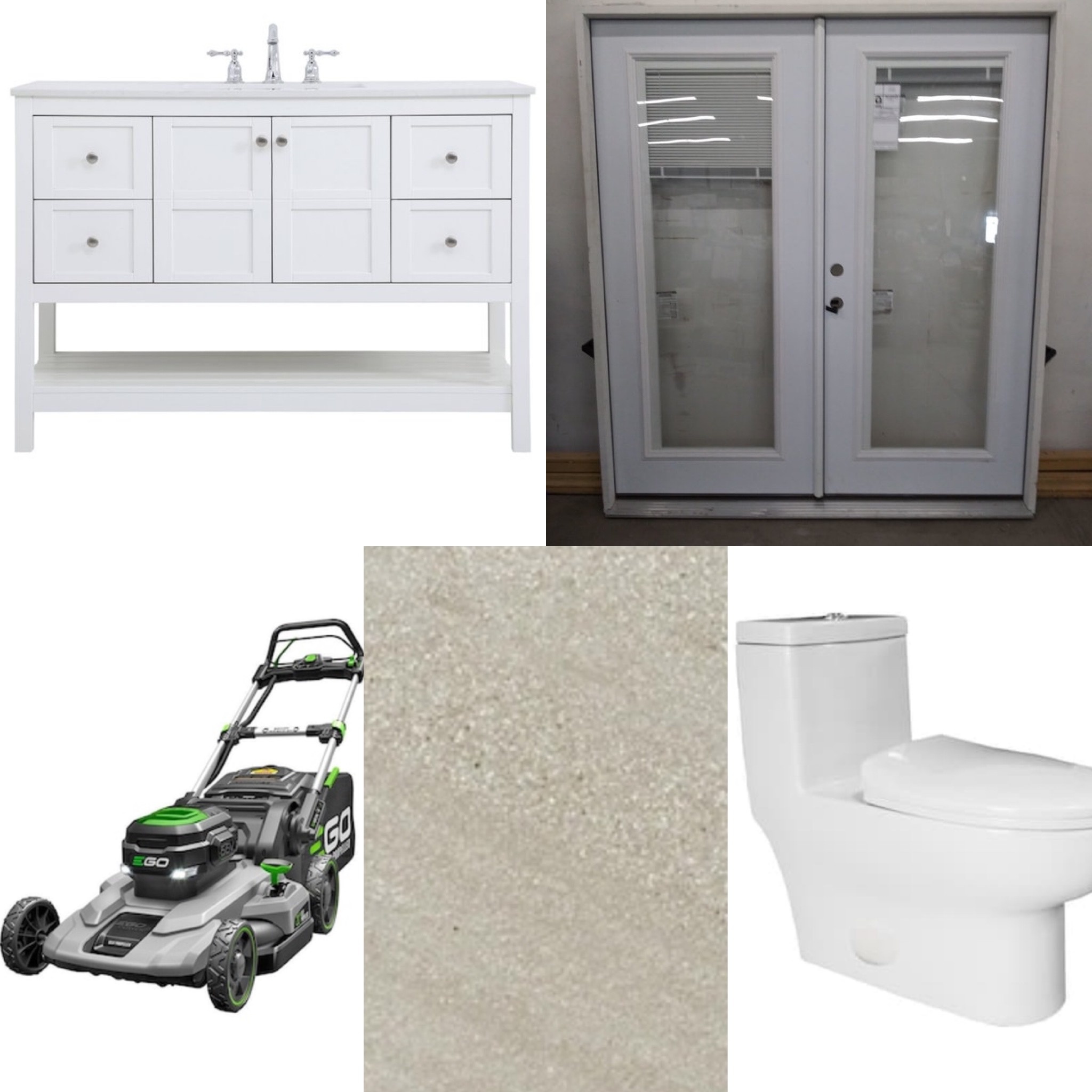 Bathroom Vanity, French Doors, Lawnmowers and More!