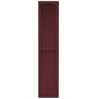 13128 2-Pack 14" W x 71" H Cranberry Louvered Vinyl Exterior Shutters