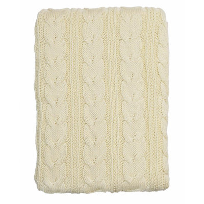 14413 Allen and Roth Cream Throw Blanket