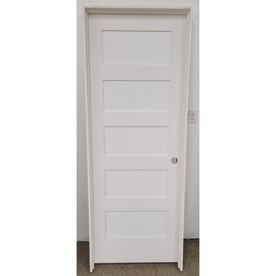 14545 White 5-Panel Interior Prehung Door