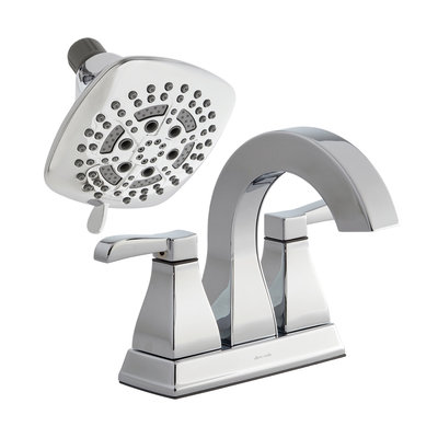 14666 Allen + Roth Faucet and Shower Head Chrome Finish