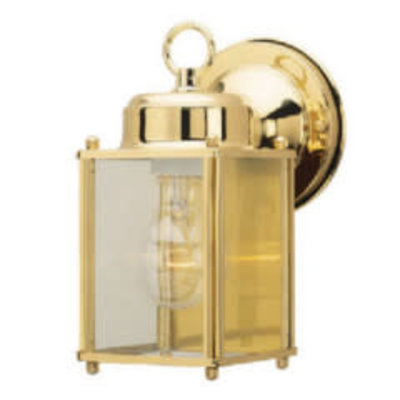 16300 Westinghouse Polished Brass Outdoor Wall Lantern