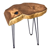 1002 Mesquite Wood Cookie Table With Hairpin Legs