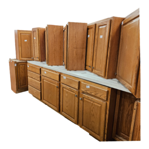 32553 11pc Golden Oak Kitchen Cabinet Set