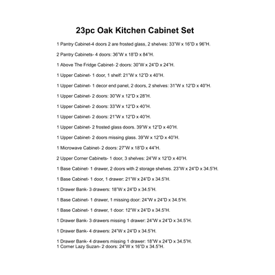 32746 23pc Oak Kitchen Cabinet Set