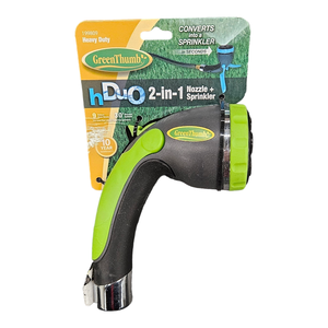 33638 Green Thumb 2-IN-1 Nozzle & Sprinkler (green)